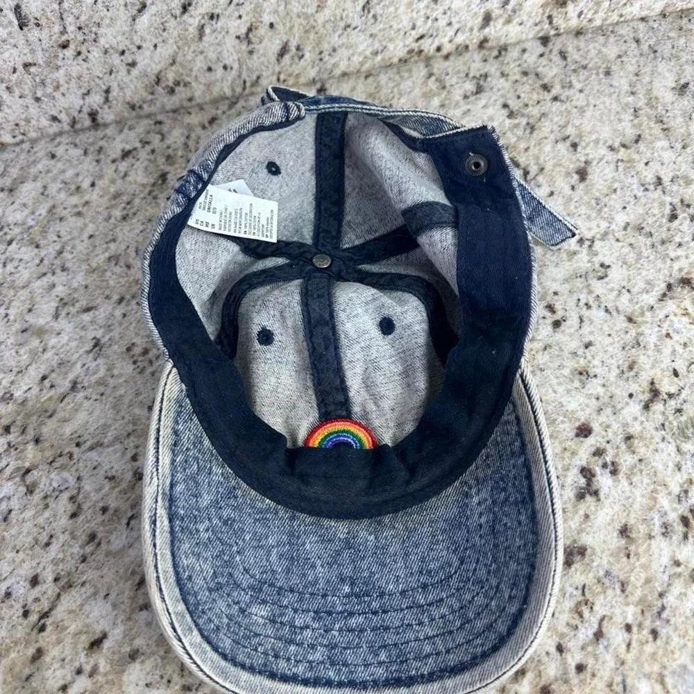 Rainbow Embroidered Denim Baseball Hat American Eagle Cap
